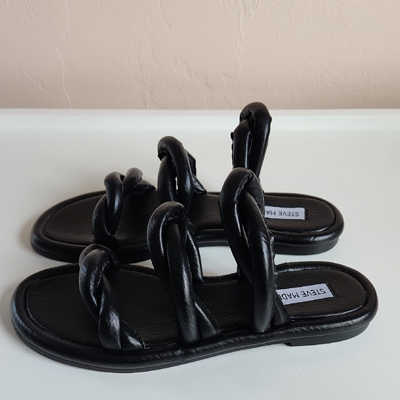 Steve Madden Tangil Sandal Women's Leather Women's Sandals Black Size 6.5 - Picture 3 of 11